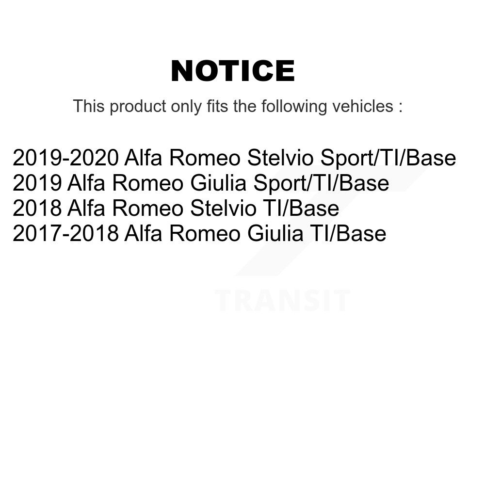 Front Rear Coated Disc Brake Rotors Kit For Alfa Romeo Stelvio Giulia KG-101778 - Image 2