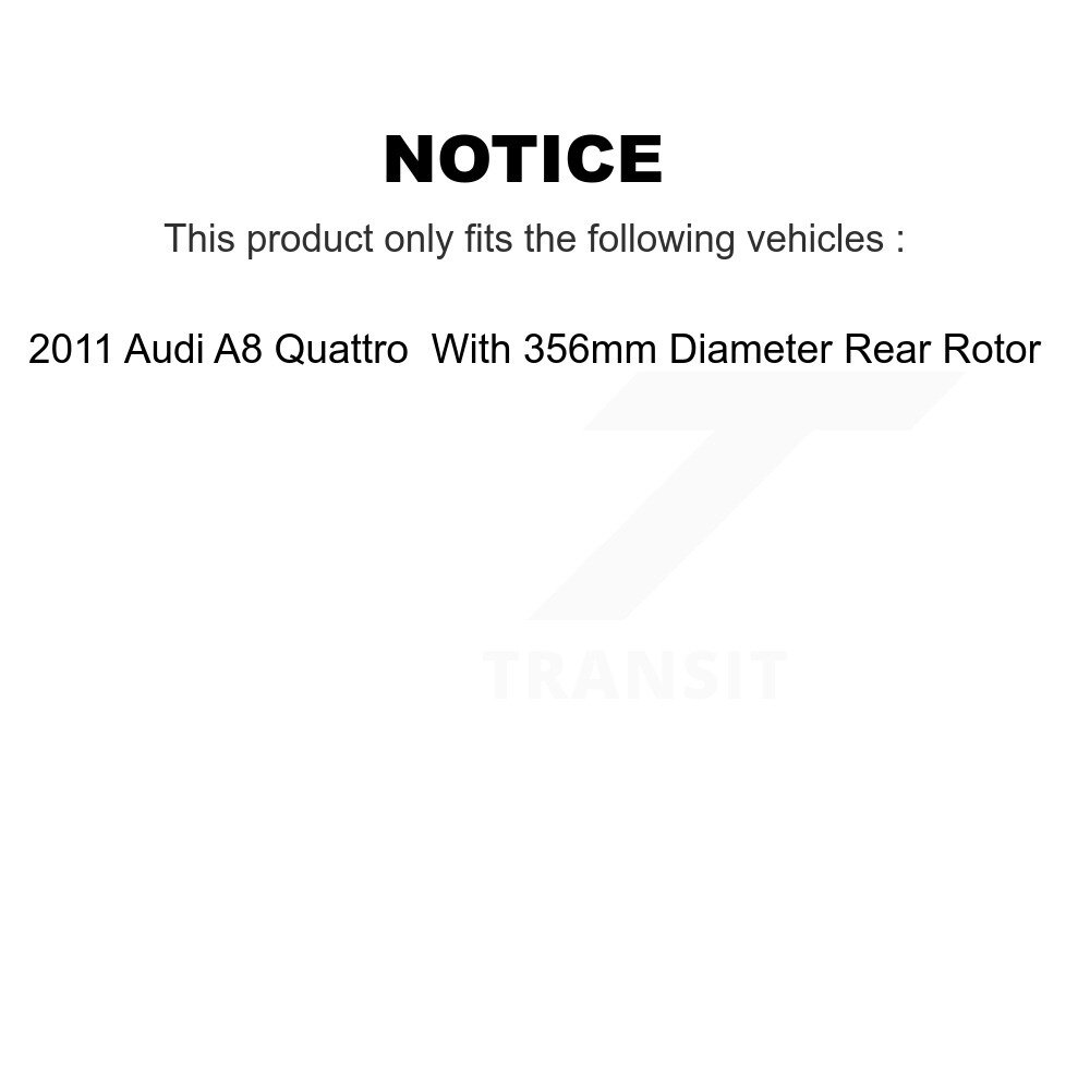 Front Rear Coated Brake Rotors Kit For 2011 Audi A8 Quattro With 356mm Diameter Rotor KG-101782 - Image 2