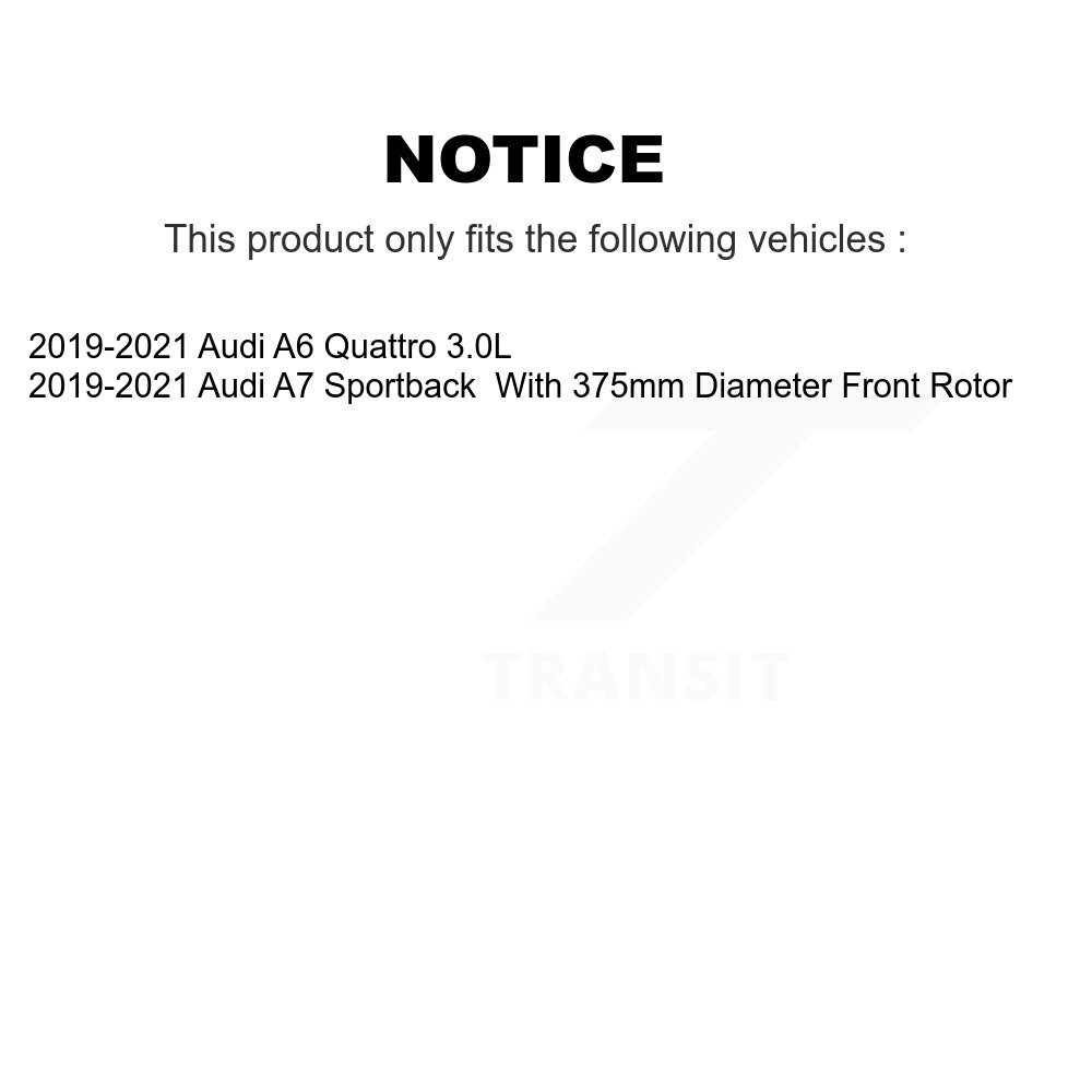 Front Rear Coated Disc Brake Rotors Kit For 2019-2021 Audi A6 Quattro A7 Sportback KG-101788 - Image 2