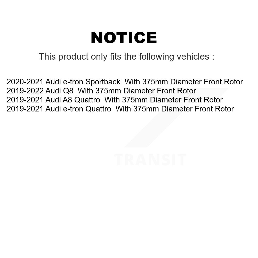 Front Rear Coated Disc Brake Rotors Kit For Audi Q8 e-tron Quattro Sportback A8 KG-101808 - Image 2