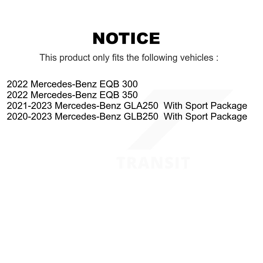 Front Rear Coated Disc Brake Rotors Kit For Mercedes-Benz GLB250 GLA250 EQB 350 300 KG-101895 - Image 2