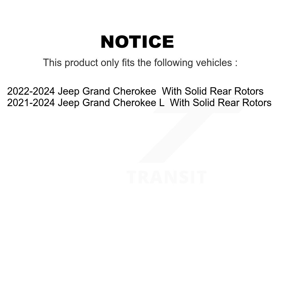 Rear Coated Disc Brake Rotors Pair For Jeep Grand Cherokee L With Solid KG-102057 - Image 2