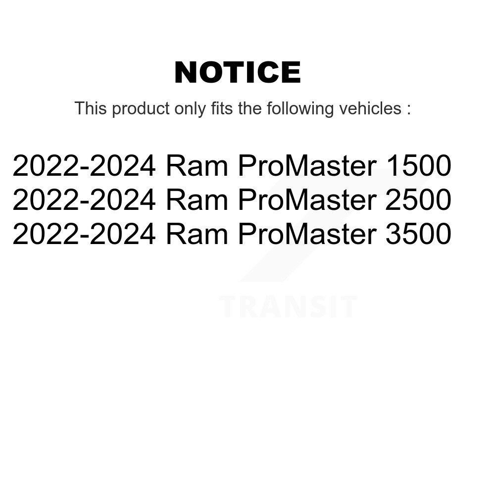 Front Rear Coated Disc Brake Rotors Kit For 2022-2023 Ram ProMaster 3500 2500 1500 KG-102070 - Image 2