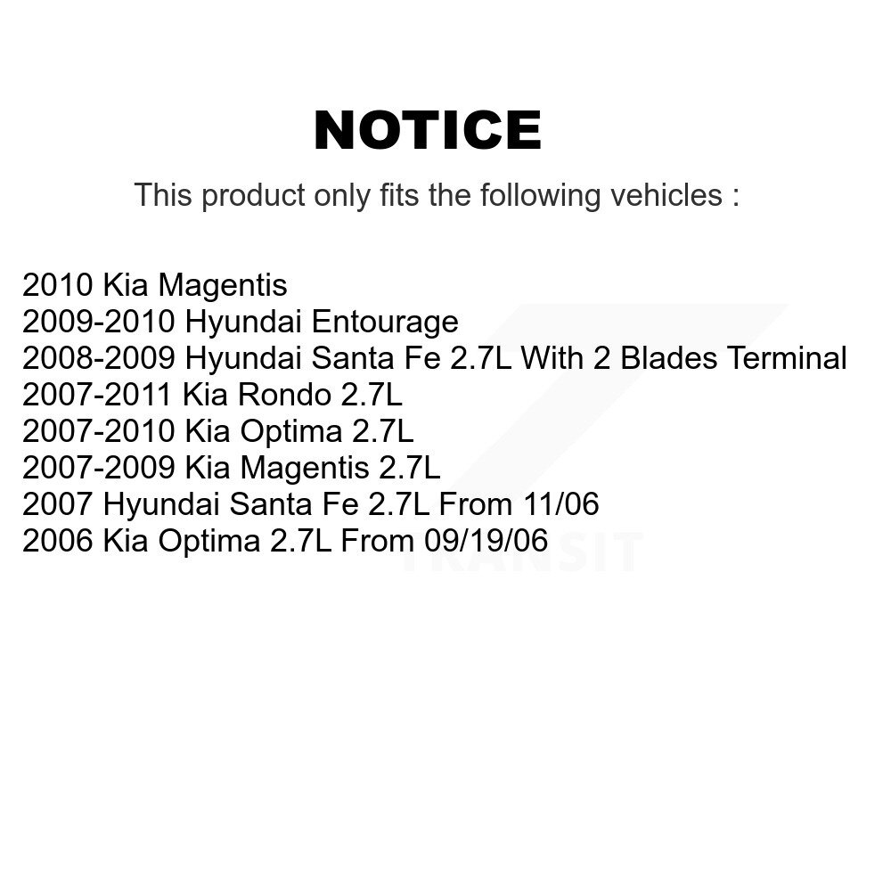 Ignition Coil (2 Pack) For Hyundai Santa Fe Kia Rondo Optima Entourage Magentis KMP-100155 - Image 2