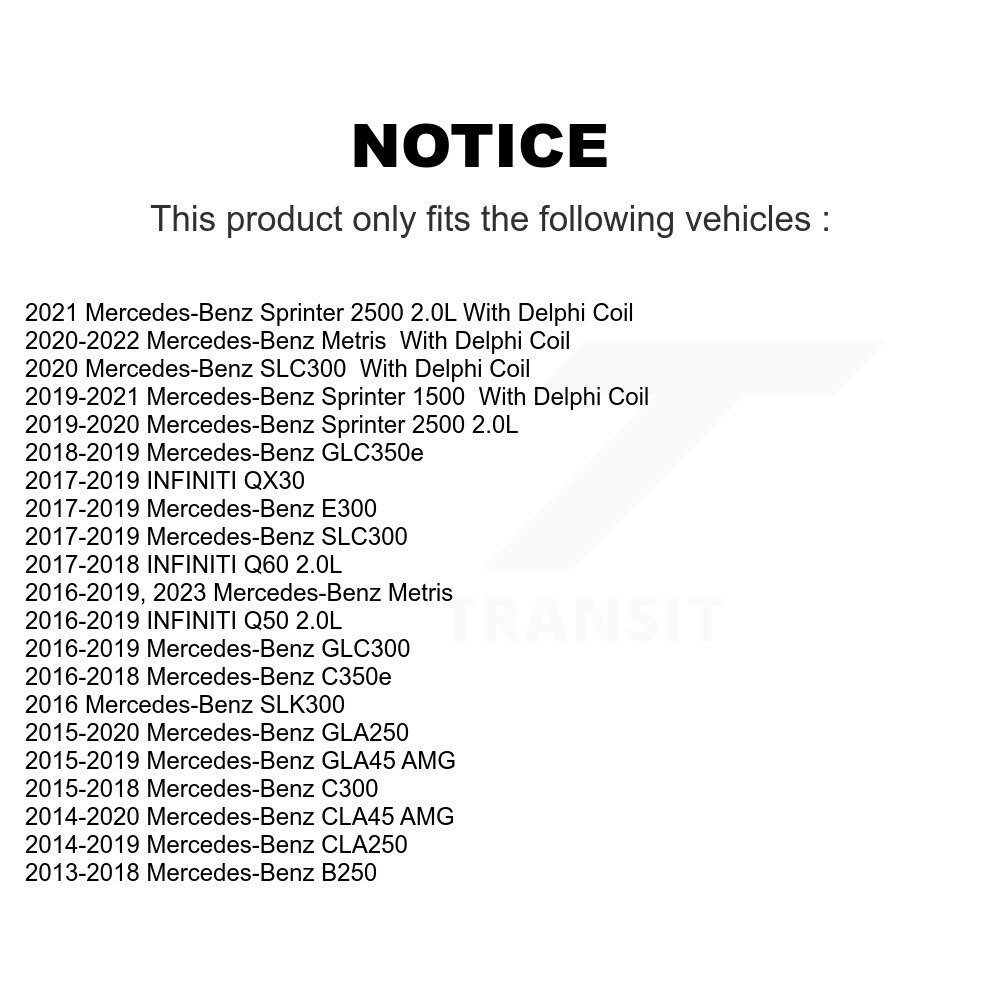 Ignition Coil (3 Pack) For Mercedes-Benz C300 GLC300 GLA250 CLA250 B250 INFINITI Q50 2500 KMP-100341 - Image 2
