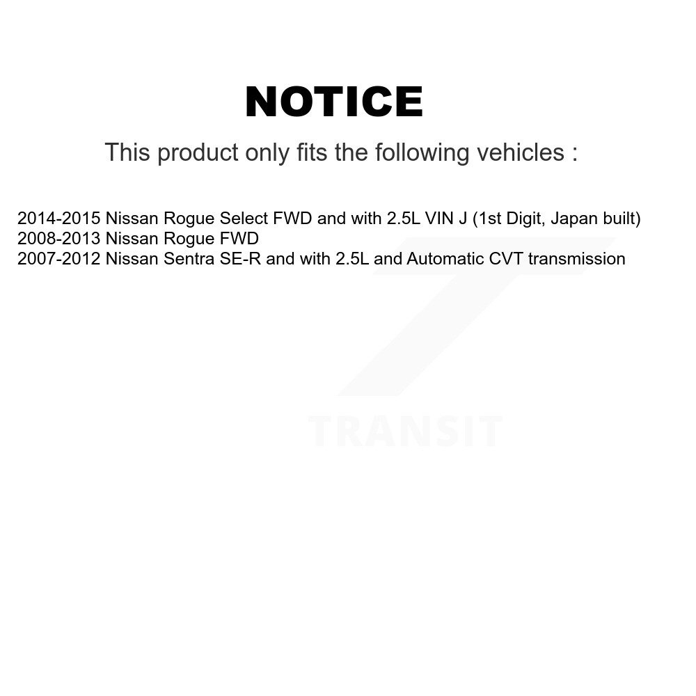 Front Left CV Axle Drive Shaft And Wheel Hub Bearing Kit For Nissan Rogue Sentra Select KN7-100086 - Image 2