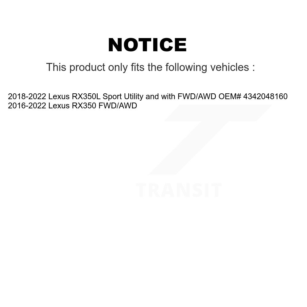 Front Left CV Axle Drive Shaft And Wheel Hub Bearing Assembly Kit For Lexus RX350 RX350L KN7-100101 - Image 2