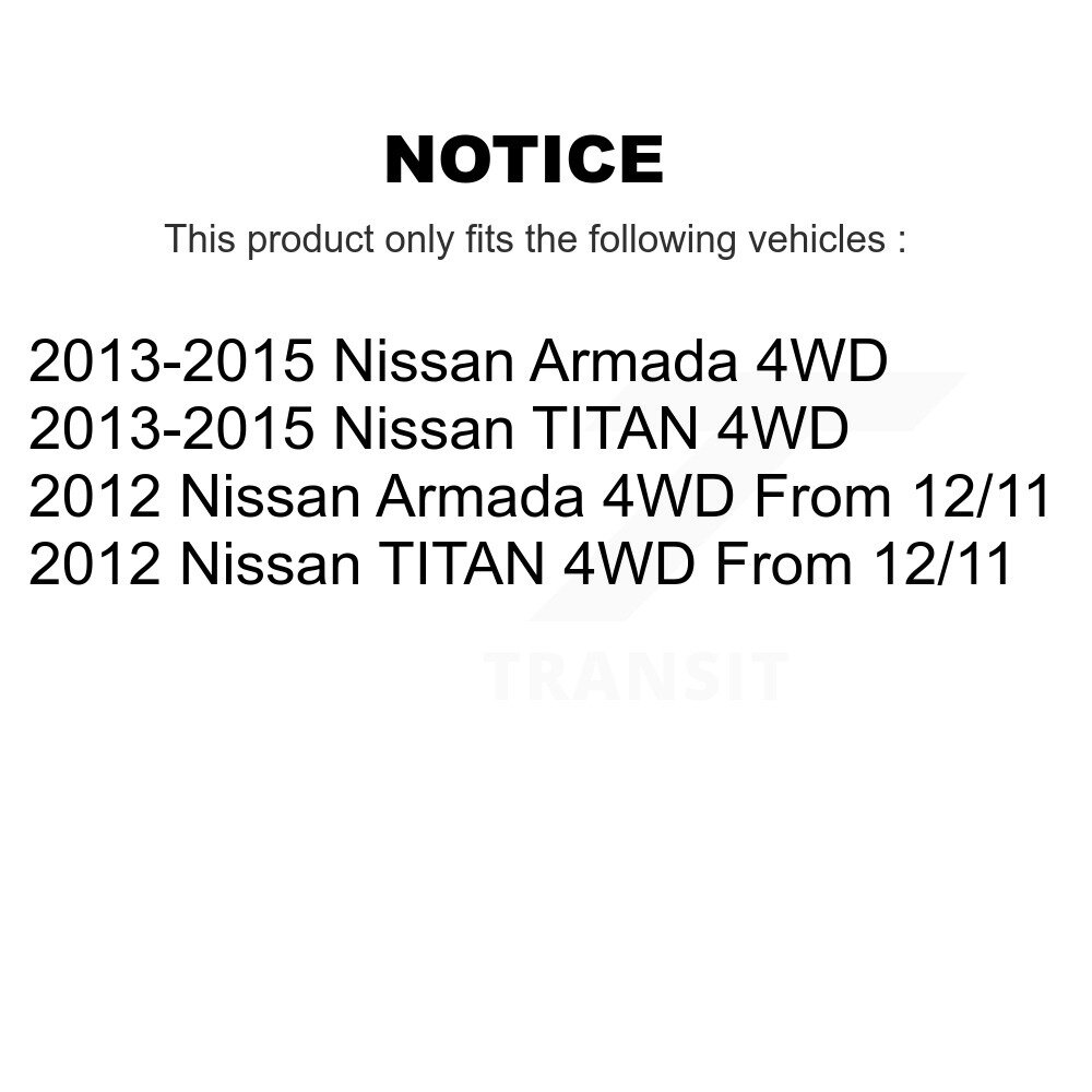 Front Left CV Axle Drive Shaft And Hub Bearing Assembly Kit For Nissan TITAN Armada 4WD KN7-100129 - Image 2