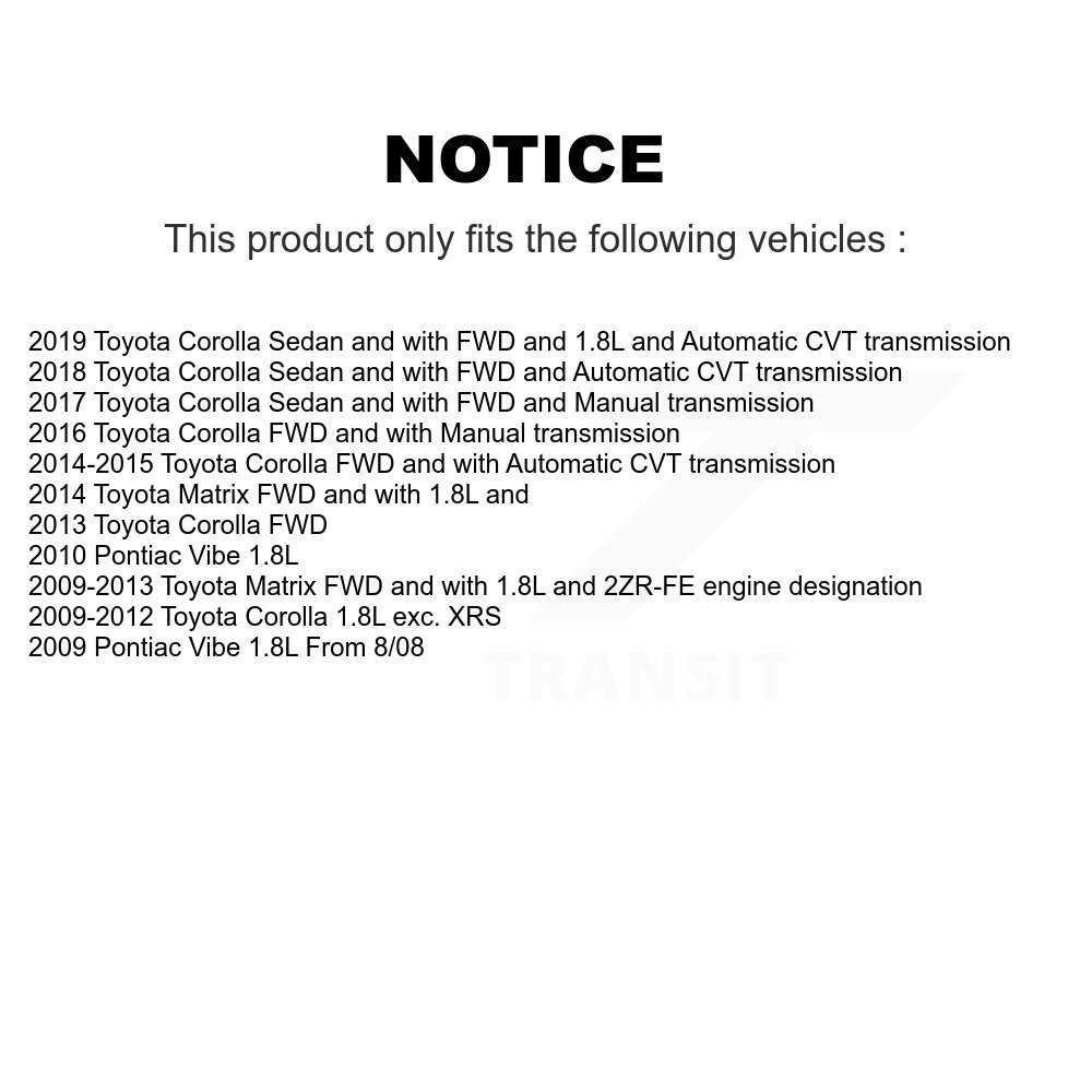 Front Left CV Axle Drive Shaft And Bearing Kit For Toyota Corolla Matrix Pontiac Vibe KN7-100159 - Image 2