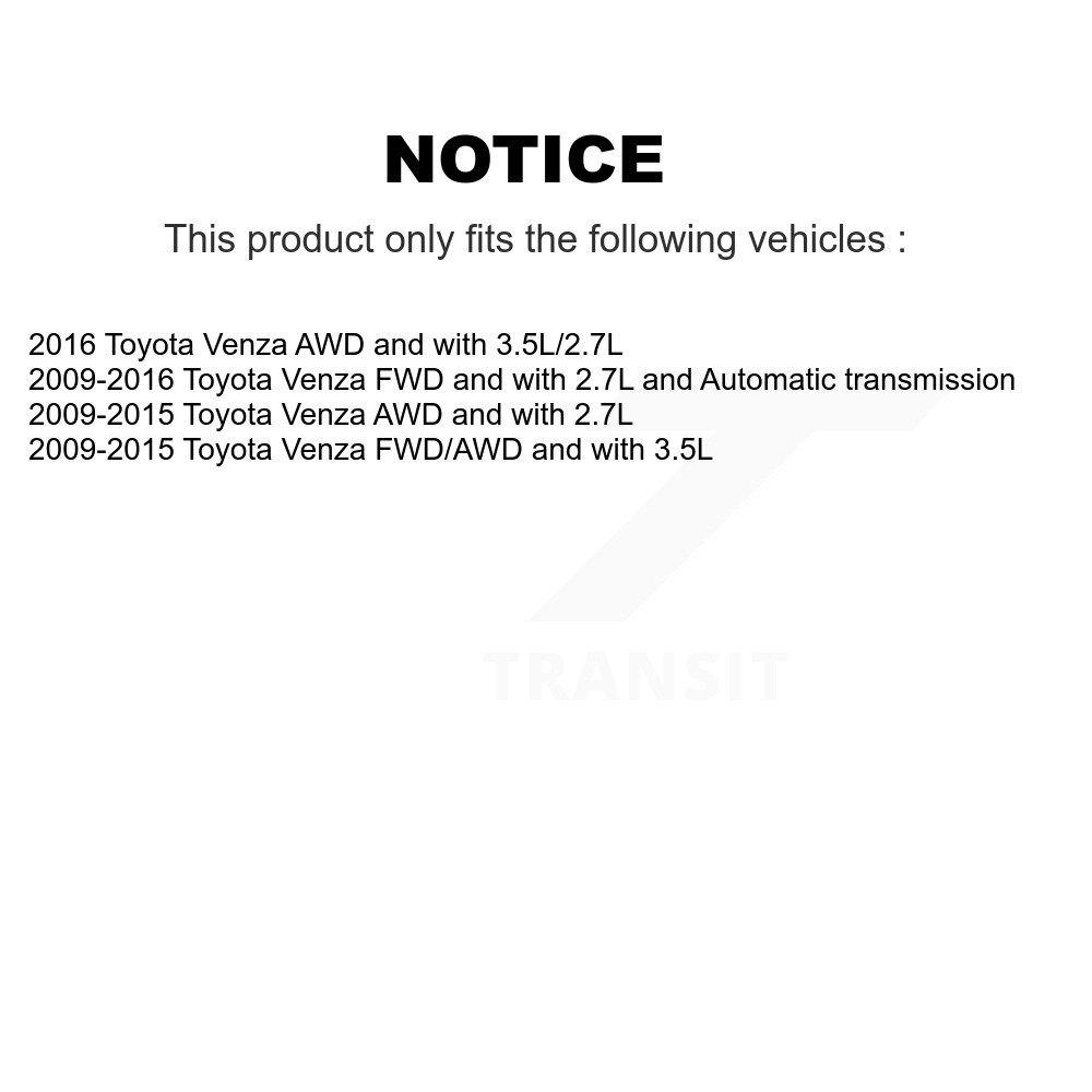 Front Left CV Axle Drive Shaft Complete Assembly And Wheel Bearing Kit For Toyota Venza KN7-100160 - Image 2