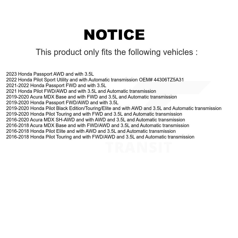 Front Left CV Axle Drive Shaft And Wheel Bearing Kit For Honda Pilot Acura MDX Passport KN7-100210 - Image 2