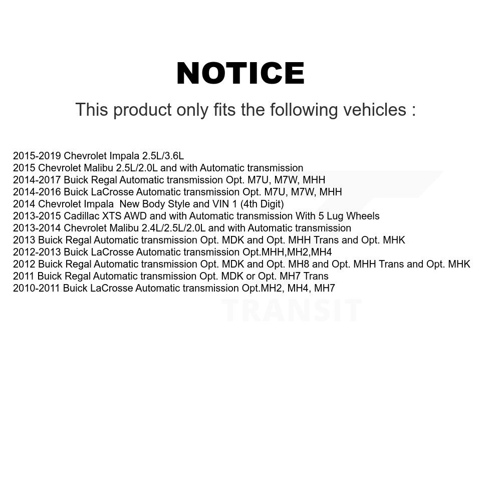 Front Right CV Axle Shaft & Bearing Kit For Chevrolet Buick Impala Malibu LaCrosse Regal KN7-100332 - Image 2