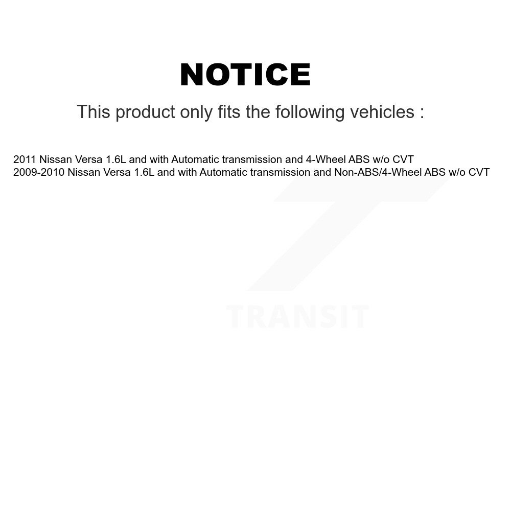 Front CV Axle Drive Shaft And Complete Hub Bearing Assembly Kit For Nissan Versa w o CVT KN7-100383 - Image 2
