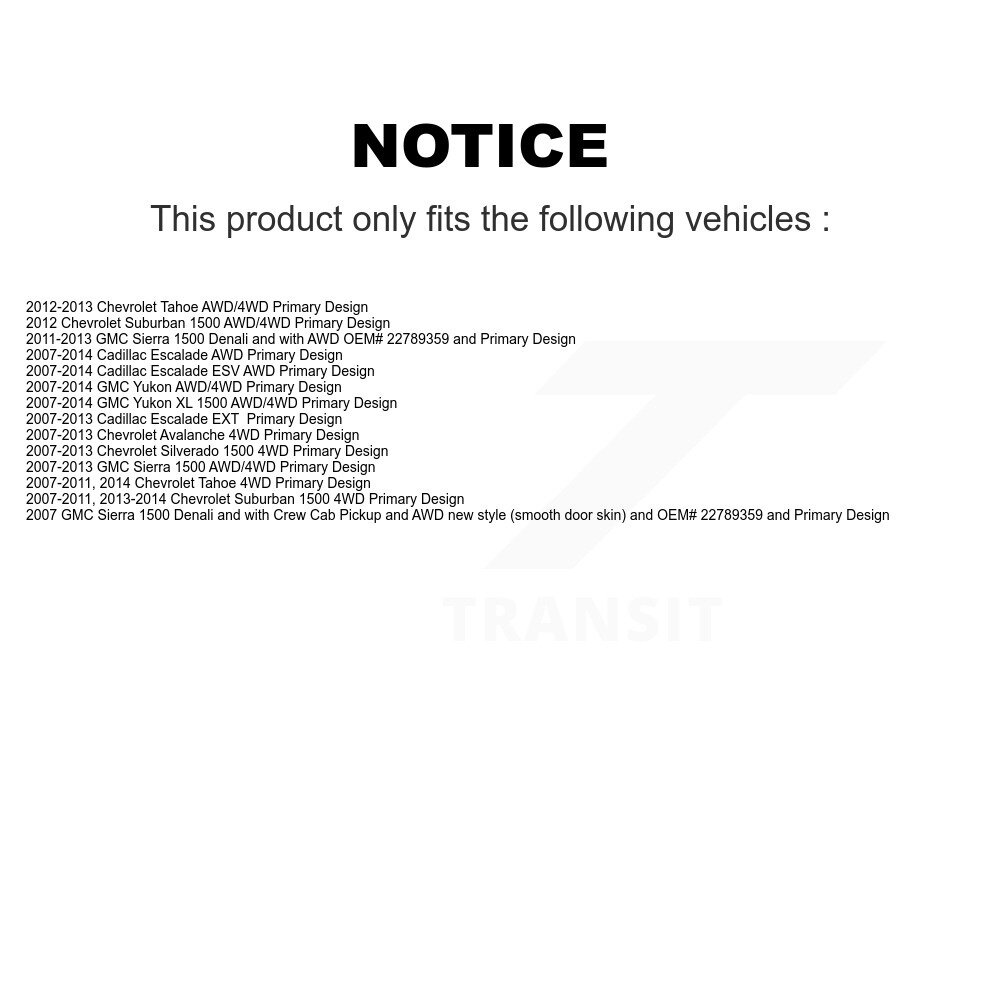 Front CV Axle Shaft & Bearing Kit For Chevrolet GMC Sierra 1500 Silverado Avalanche Tahoe KN7-100419 - Image 2