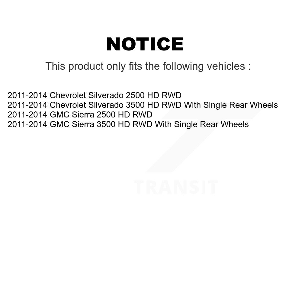 Front CV Axle Shaft And Bearing Kit For GMC Chevrolet Sierra 2500 HD Silverado 3500 RWD KN7-100451 - Image 2