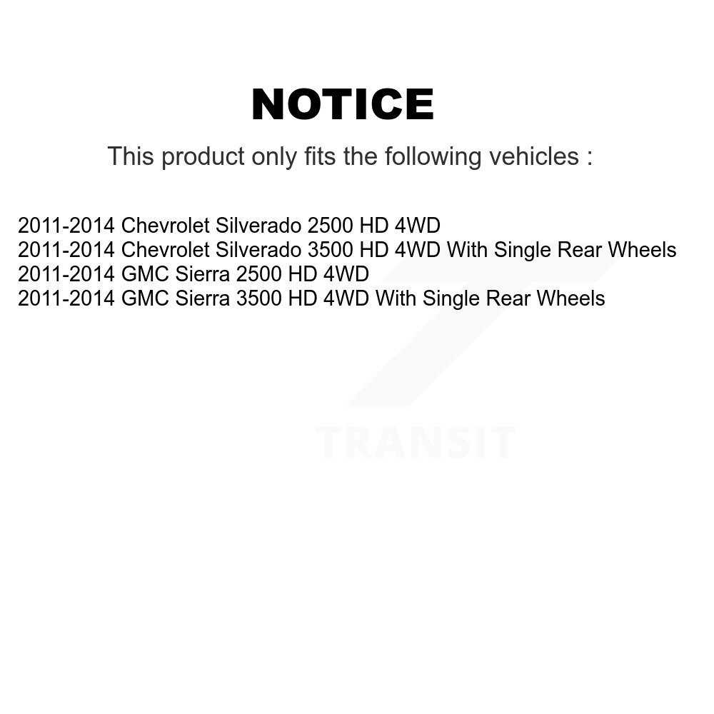 Front CV Axle Shaft And Bearing Kit For GMC Chevrolet Sierra 2500 HD Silverado 3500 4WD KN7-100452 - Image 2