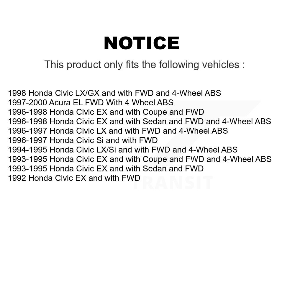 Front Right CV Axle Drive Shaft Assembly And Wheel Bearing Kit For Honda Civic Acura EL KN7-100660 - Image 2