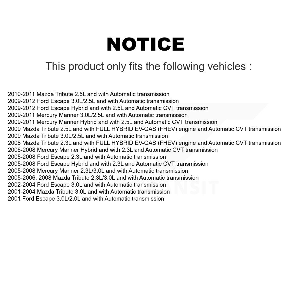 Front Right CV Axle Drive And Bearing Kit For Ford Escape Mazda Tribute Mercury Mariner KN7-100673 - Image 2