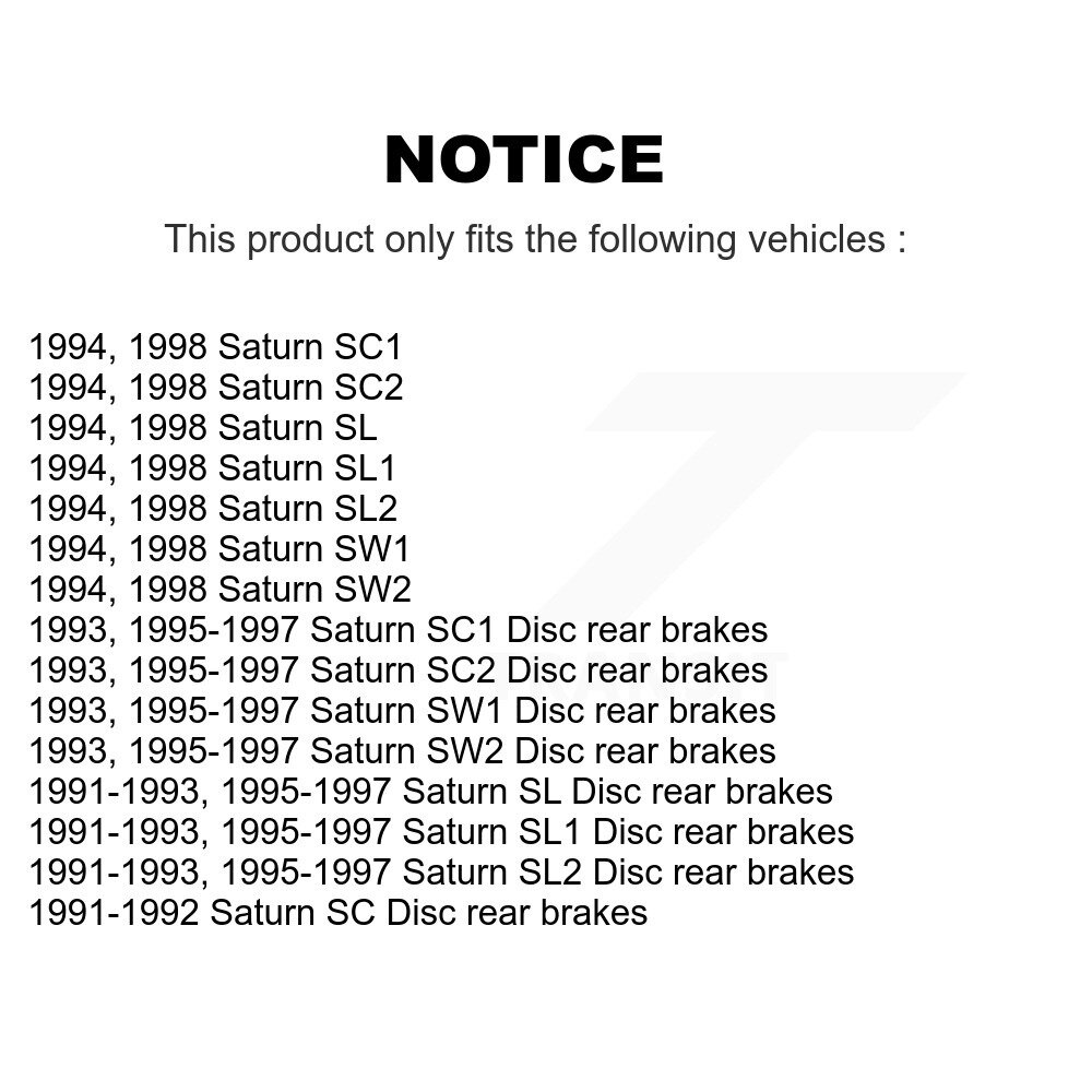 Front Rear Semi-Metallic Disc Brake Pads Kit For Saturn SL1 SL2 SC1 SW1 SC2 SW2 SL SC KNF-100049 - Image 2