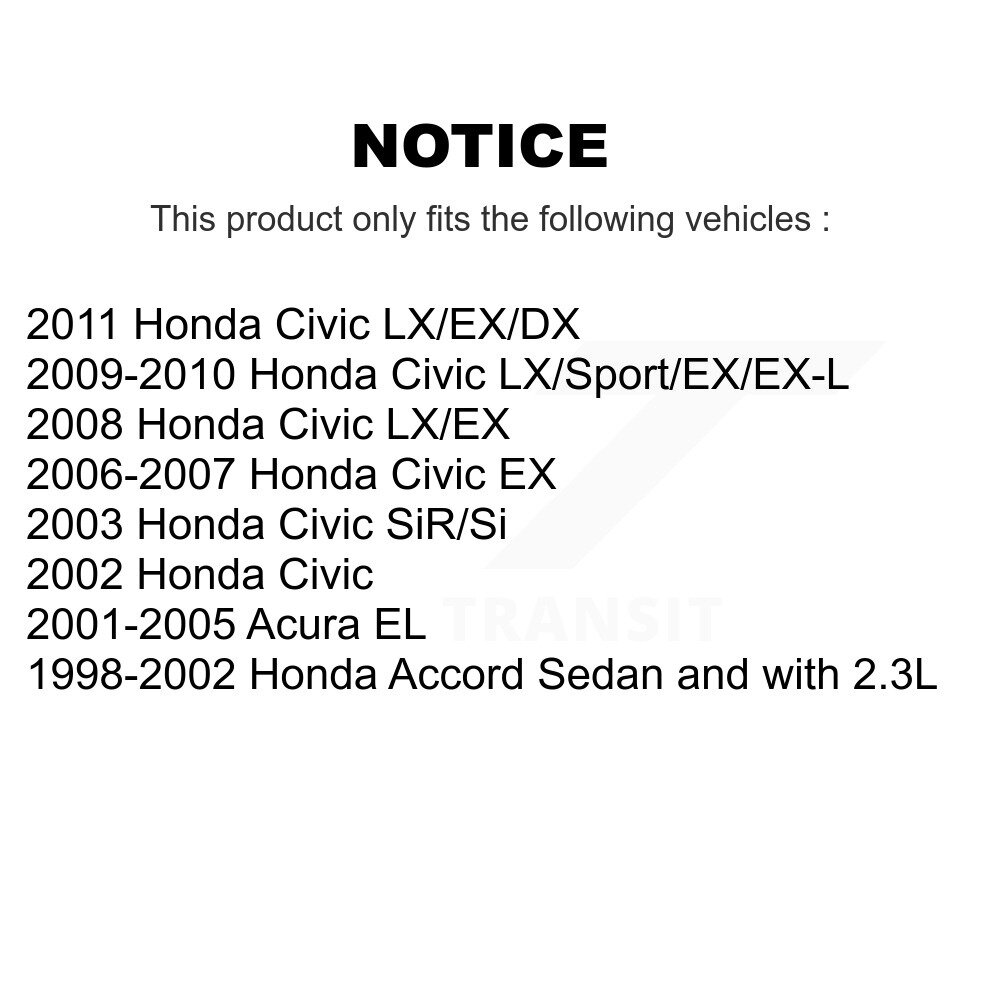Front Rear Ceramic Disc Brake Pads Kit For Honda Civic Accord Acura EL KNF-100104 - Image 2