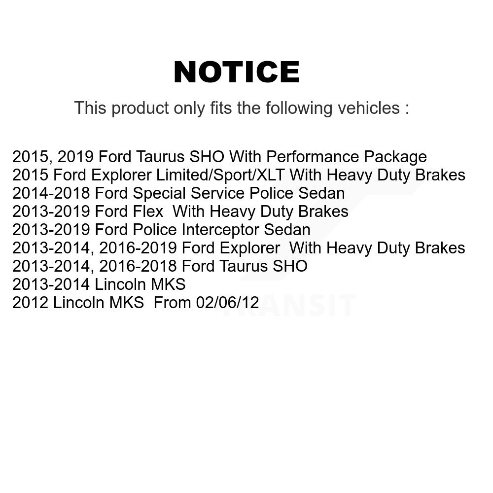 Front Rear Ceramic Disc Brake Pads Kit For Ford Explorer Flex Taurus Police Interceptor KNF-100148 - Image 2