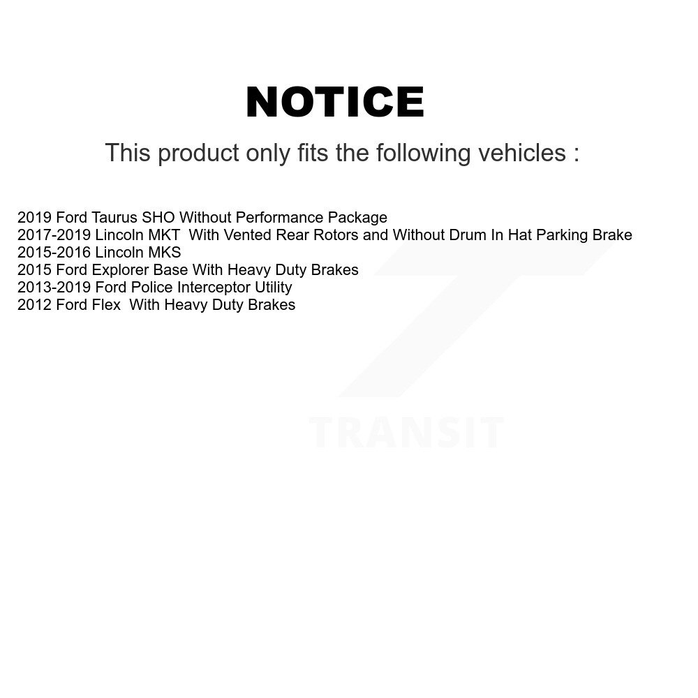 Front Semi-Metallic Rear Ceramic Disc Brake Pads Kit For Ford Explorer Police Interceptor KNF-100157 - Image 2