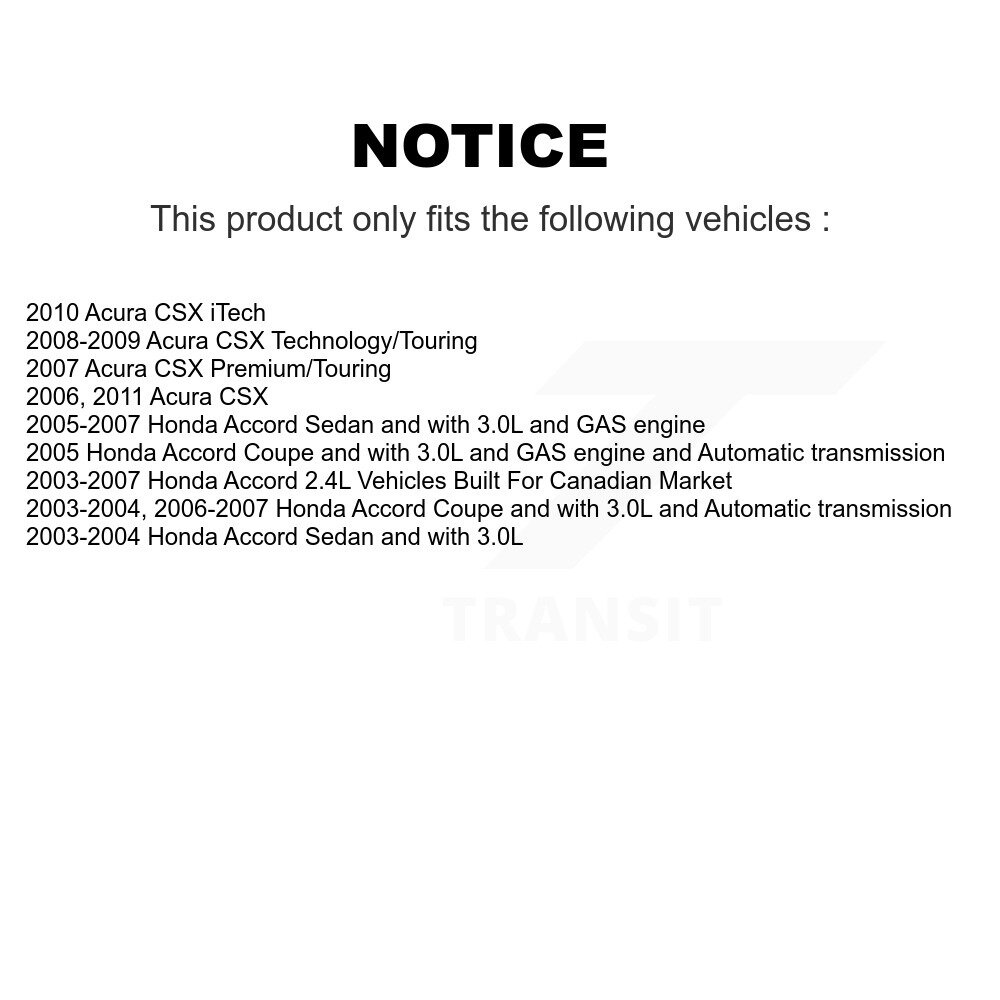Front Rear Ceramic Disc Brake Pads Kit For Honda Accord Acura CSX KNF-100220 - Image 2