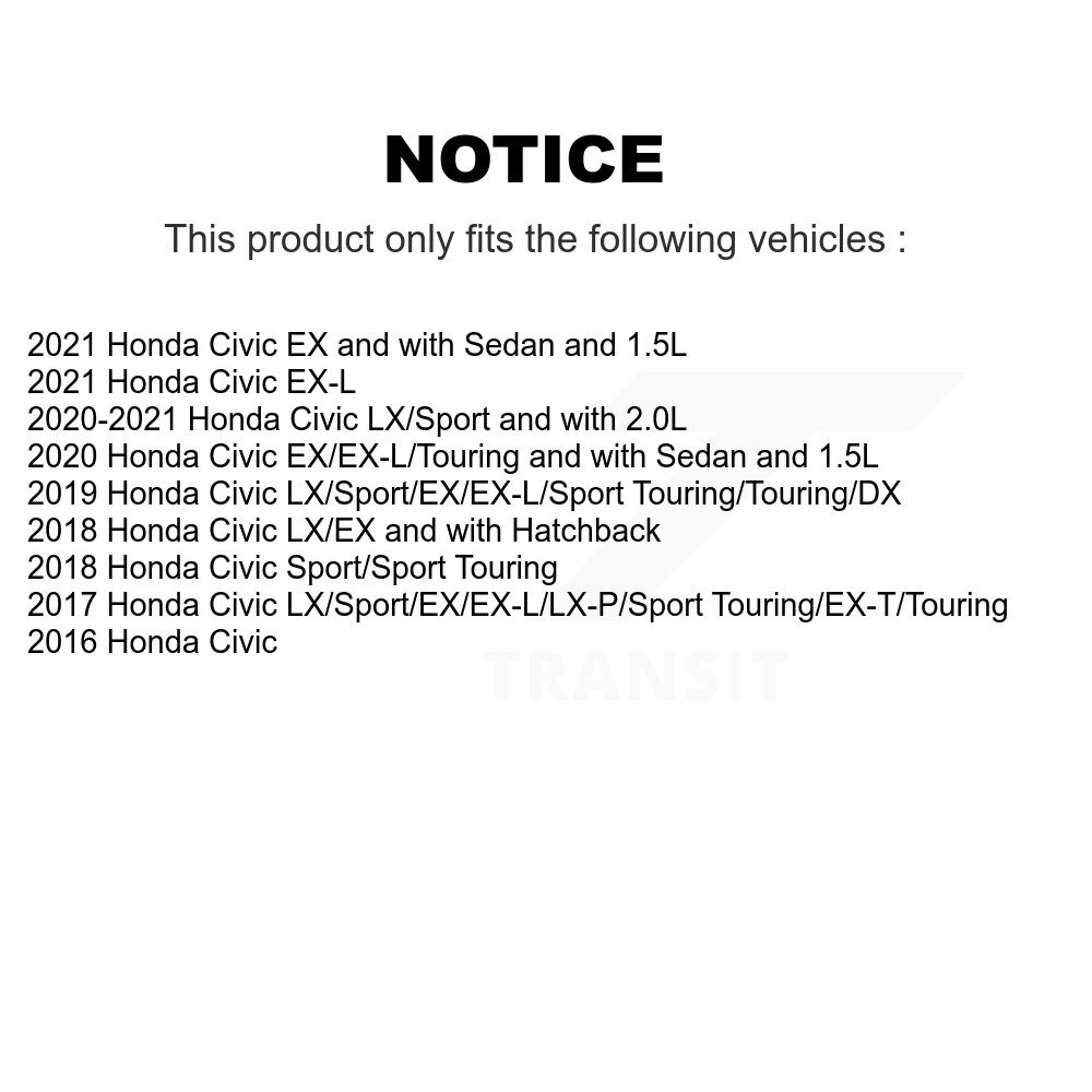 Front Rear Ceramic Disc Brake Pads Kit For Honda Civic KNF-100304 - Image 2