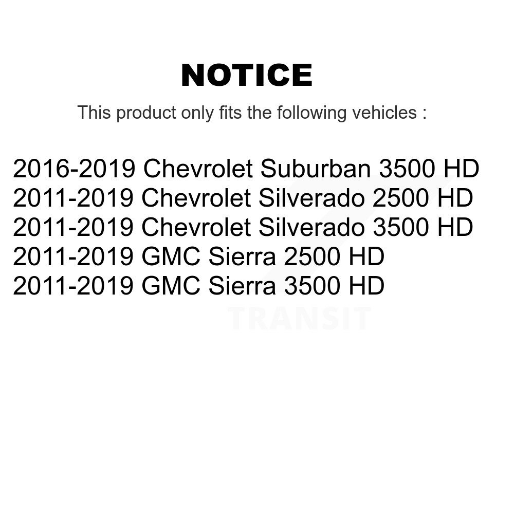Front Semi-Metallic Rear Ceramic Disc Brake Pads Kit For GMC Chevrolet Sierra 2500 HD KNF-100367 - Image 2