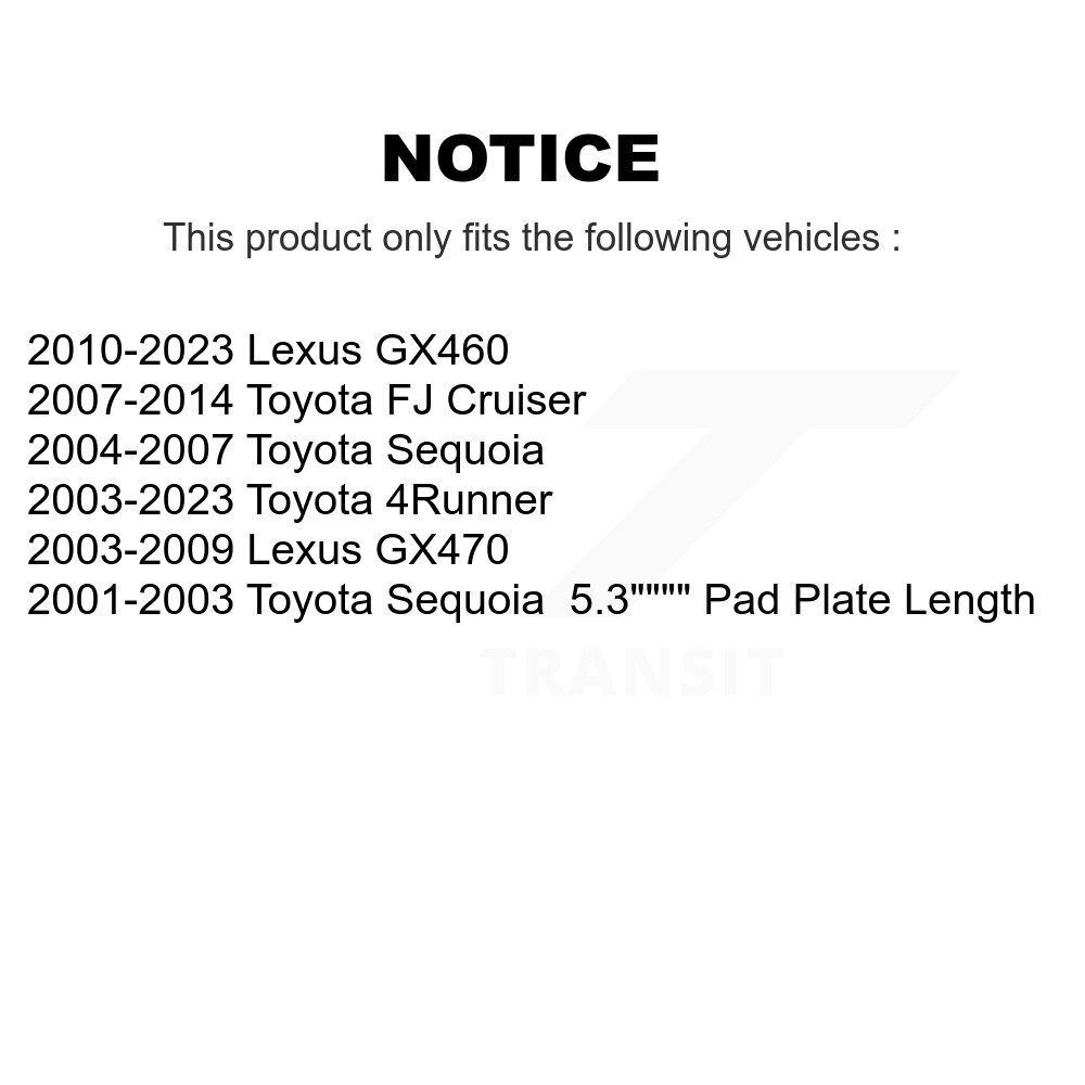 Front Ceramic Rear Semi-Metallic Disc Brake Pads Kit For Toyota 4Runner FJ Cruiser Lexus KNF-100466 - Image 2