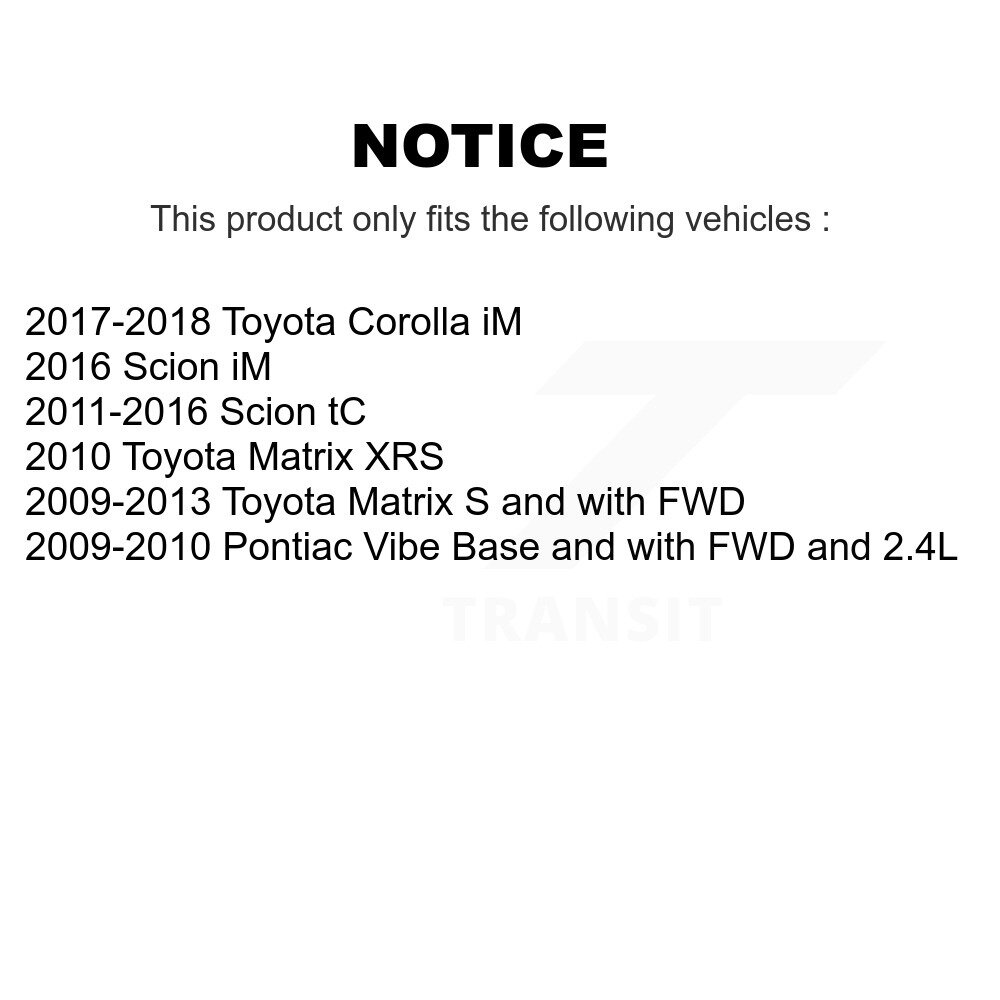 Front Rear Ceramic Disc Brake Pads Kit For Toyota Matrix Pontiac Vibe Scion Corolla iM tC KNF-100501 - Image 2