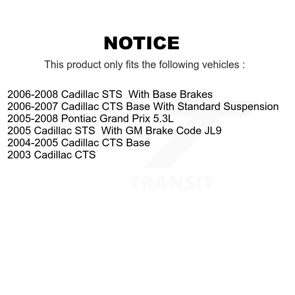 Front Rear Semi-Metallic Disc Brake Pads Kit For Pontiac Grand Prix Cadillac CTS STS KNF-100548 - Image 2