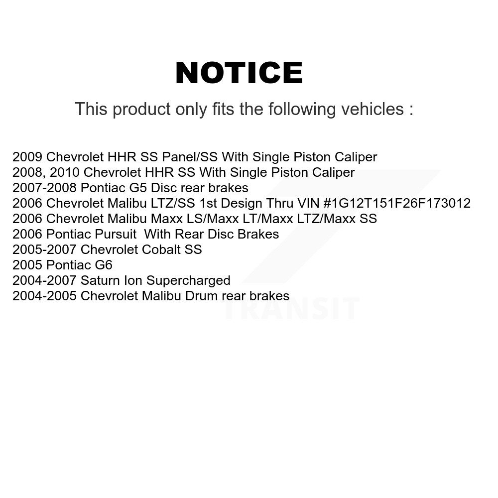 Front Rear Ceramic Disc Brake Pads Kit For Chevrolet Cobalt Saturn Ion Malibu Pontiac HHR KNF-100551 - Image 2