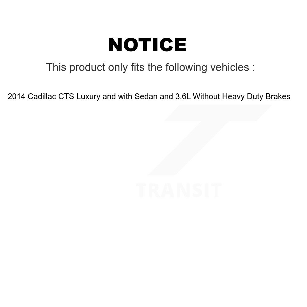 Front Rear Ceramic Disc Brake Pads Kit For 2014 Cadillac CTS Without Heavy Duty Brakes KNF-100588 - Image 2