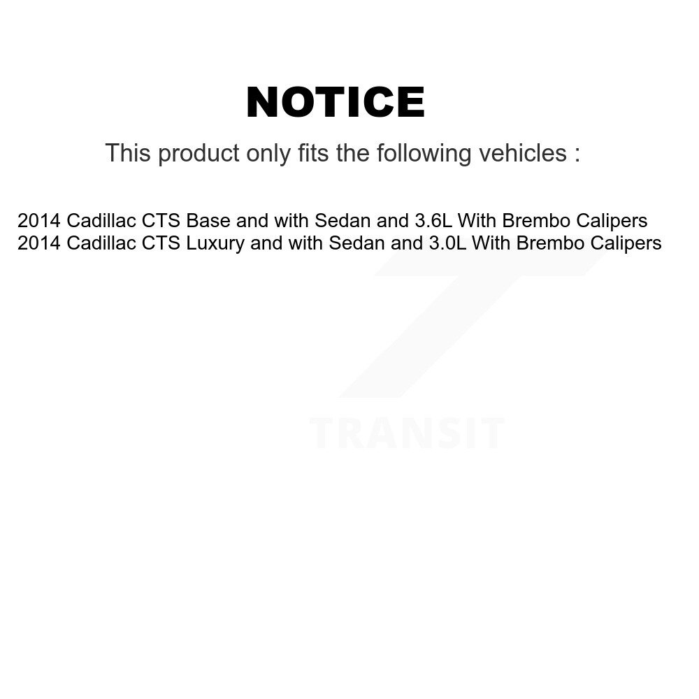 Front Semi-Metallic Rear Ceramic Disc Brake Pads Kit For Cadillac CTS KNF-100590 - Image 2