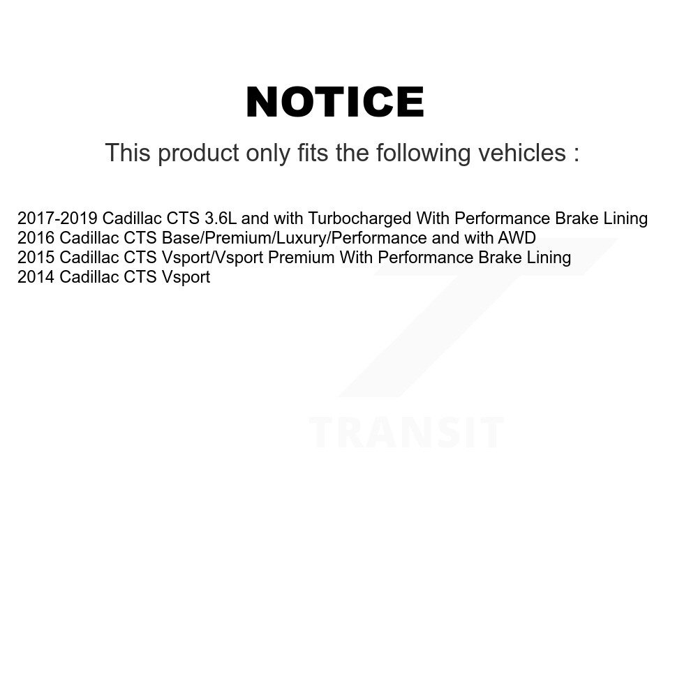 Front Semi-Metallic Rear Ceramic Disc Brake Pads Kit For Cadillac CTS KNF-100591 - Image 2