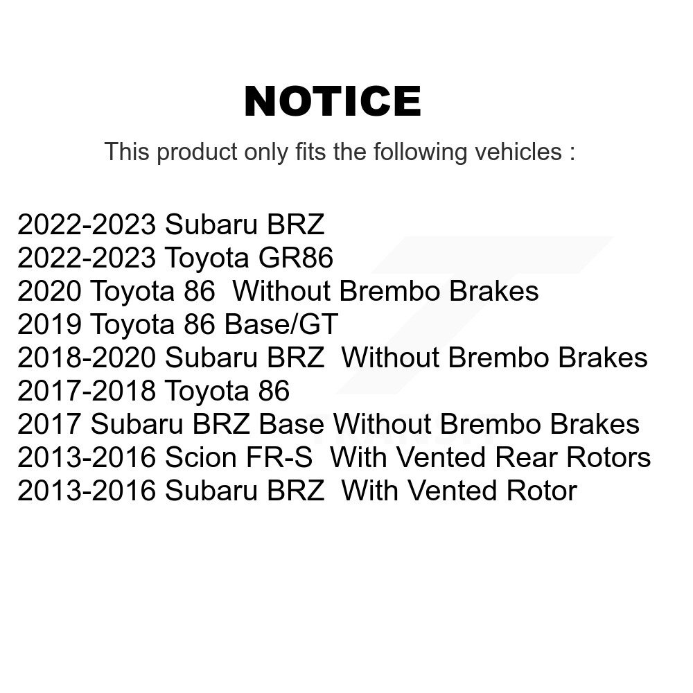 Front Rear Ceramic Disc Brake Pads Kit For Subaru BRZ Scion FR-S Toyota 86 KNF-100609 - Image 2