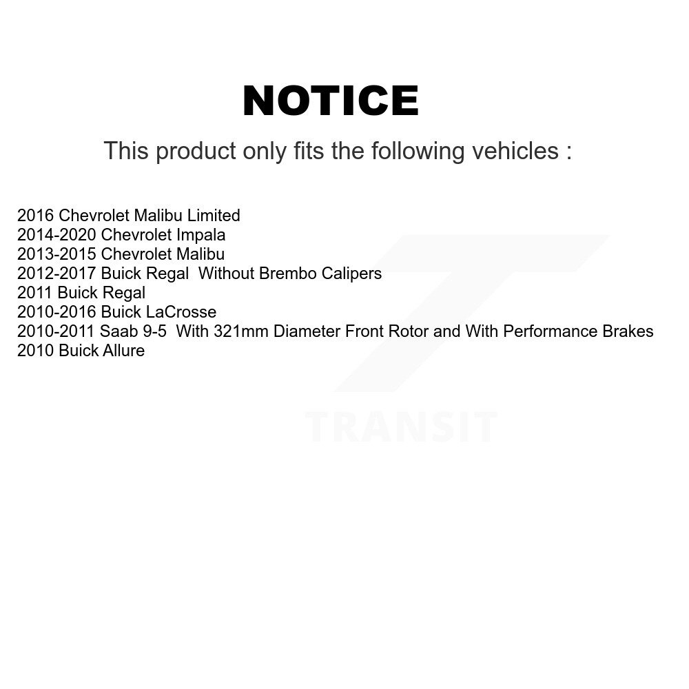 Front Rear Ceramic Disc Brake Pads Kit For Chevrolet Buick Malibu Impala LaCrosse Regal KNF-100611 - Image 2