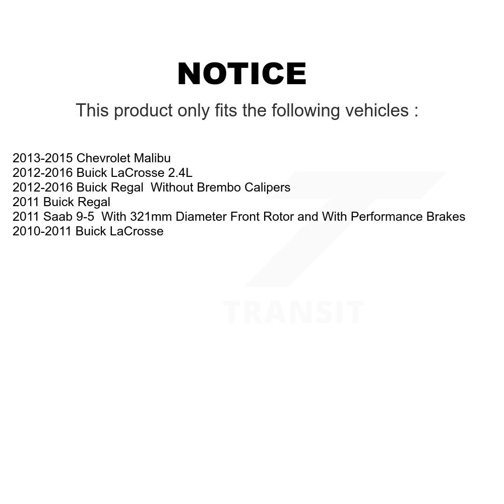 Front Rear Ceramic Disc Brake Pads Kit For Buick Chevrolet Malibu LaCrosse Regal Saab 9-5 KNF-100617 - Image 2