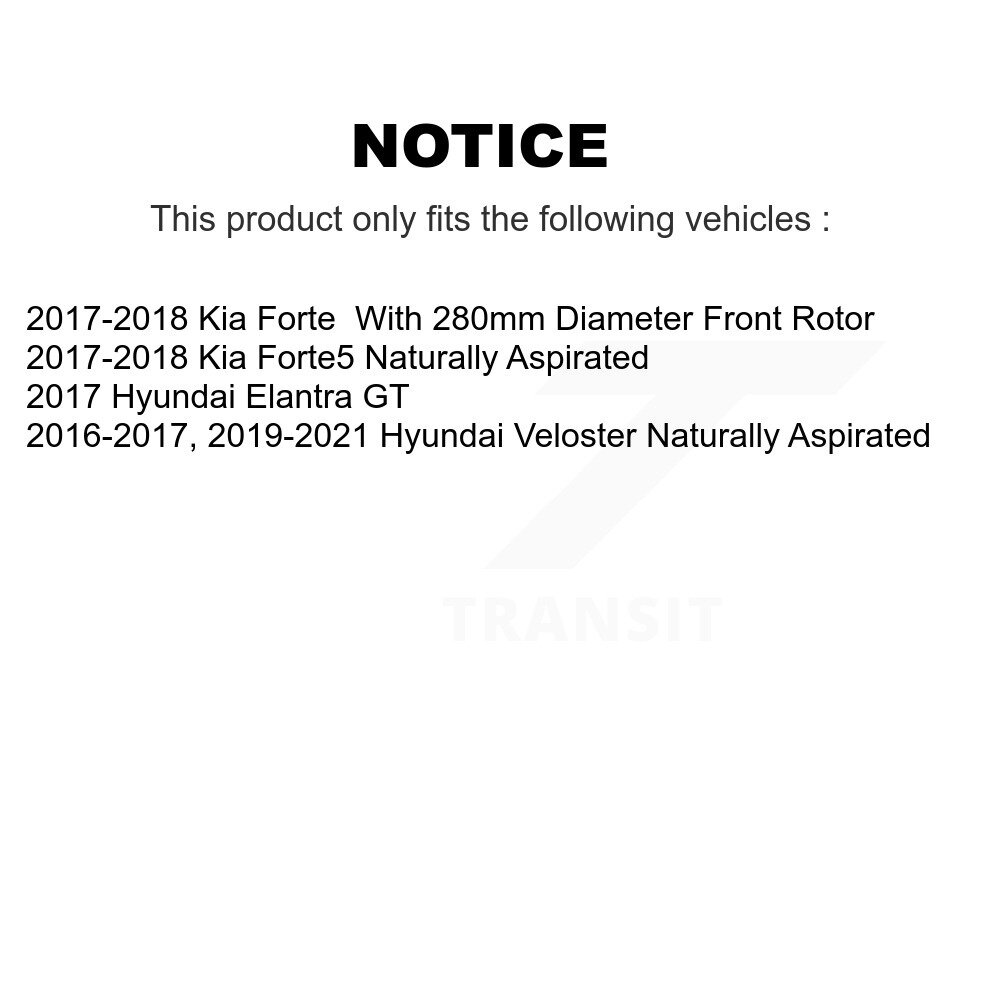 Front Rear Ceramic Disc Brake Pads Kit For Hyundai Veloster Elantra GT KNF-100635 - Image 2
