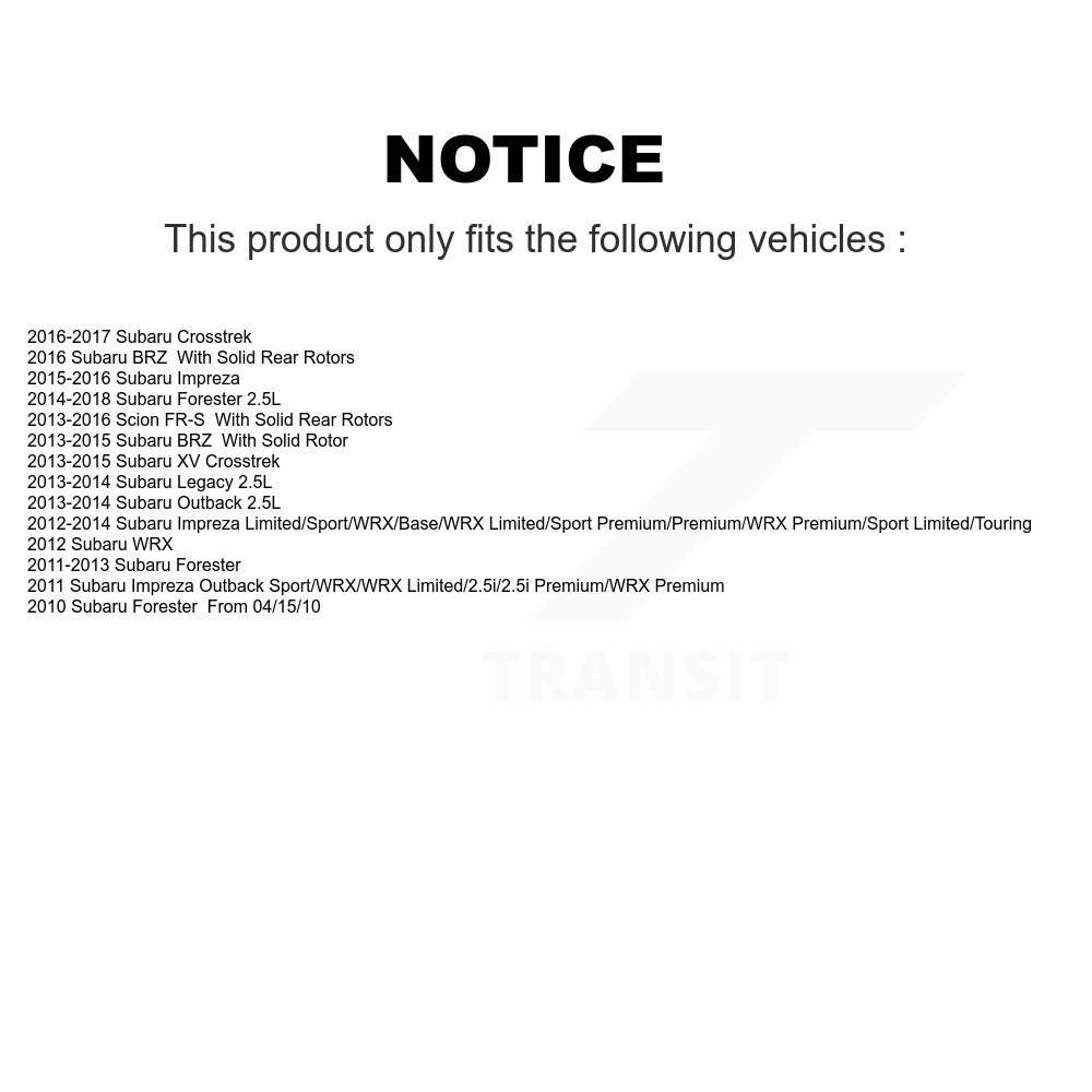 Front Rear Ceramic Disc Brake Pads Kit For Subaru Forester Impreza XV Crosstrek Outback KNF-100664 - Image 2