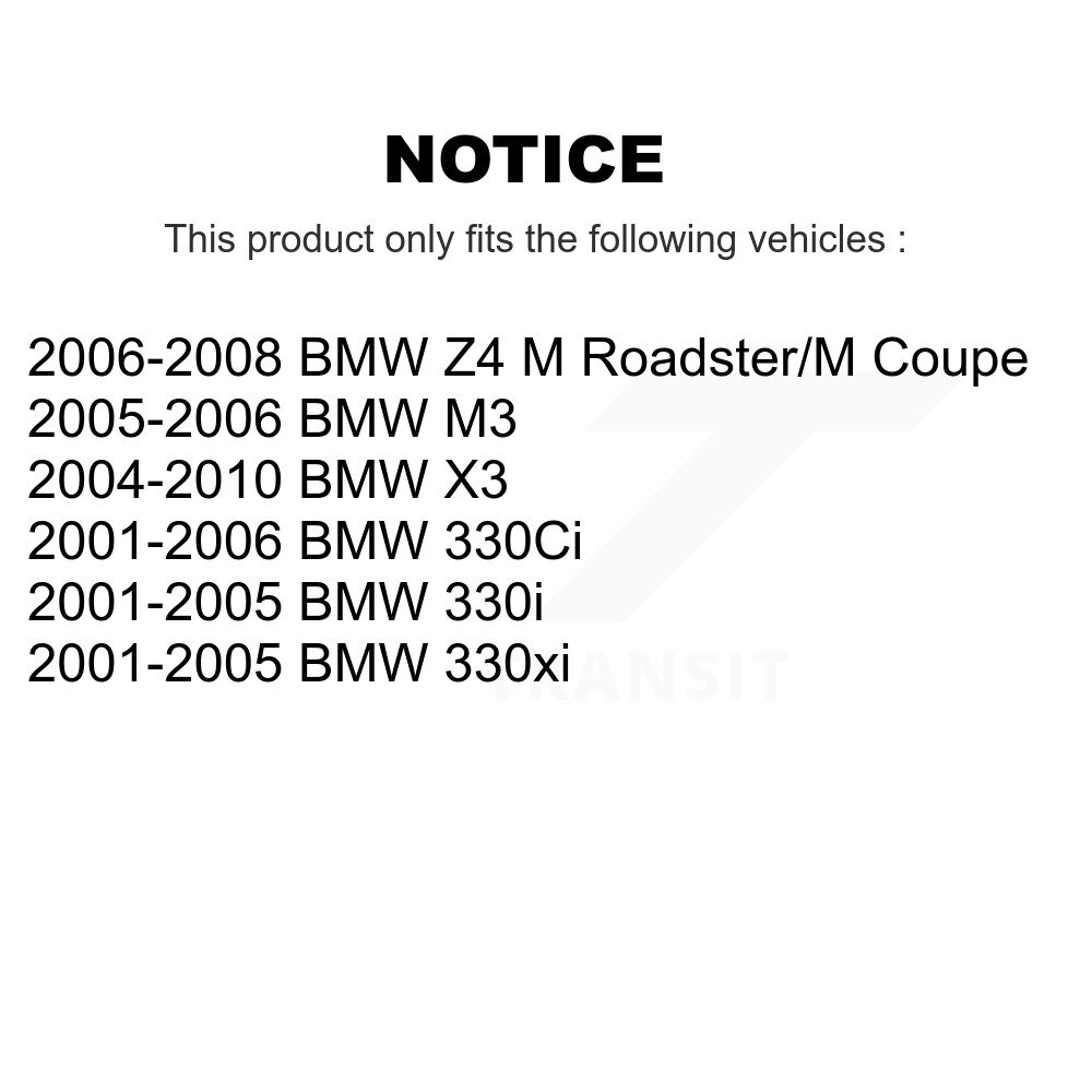 Front Rear Semi-Metallic Disc Brake Pads Kit For BMW X3 330Ci Z4 330i 330xi M3 KNF-100749 - Image 2