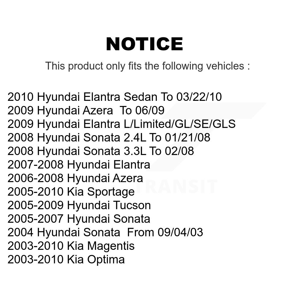 Front Rear Ceramic Disc Brake Pads Kit For Hyundai Elantra Tucson Kia Sportage Optima KNF-100767 - Image 2