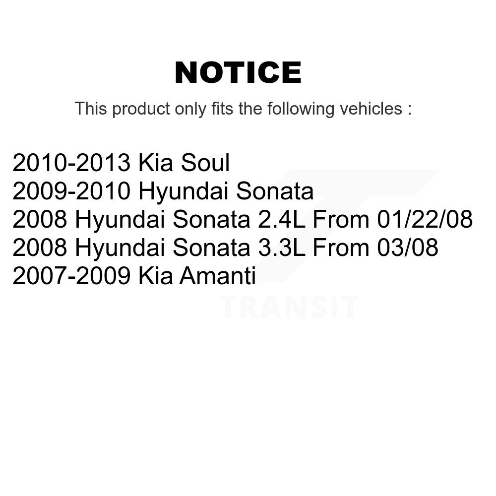 Front Rear Ceramic Disc Brake Pads Kit For 2010-2013 Kia Soul KNF-100783 - Image 2