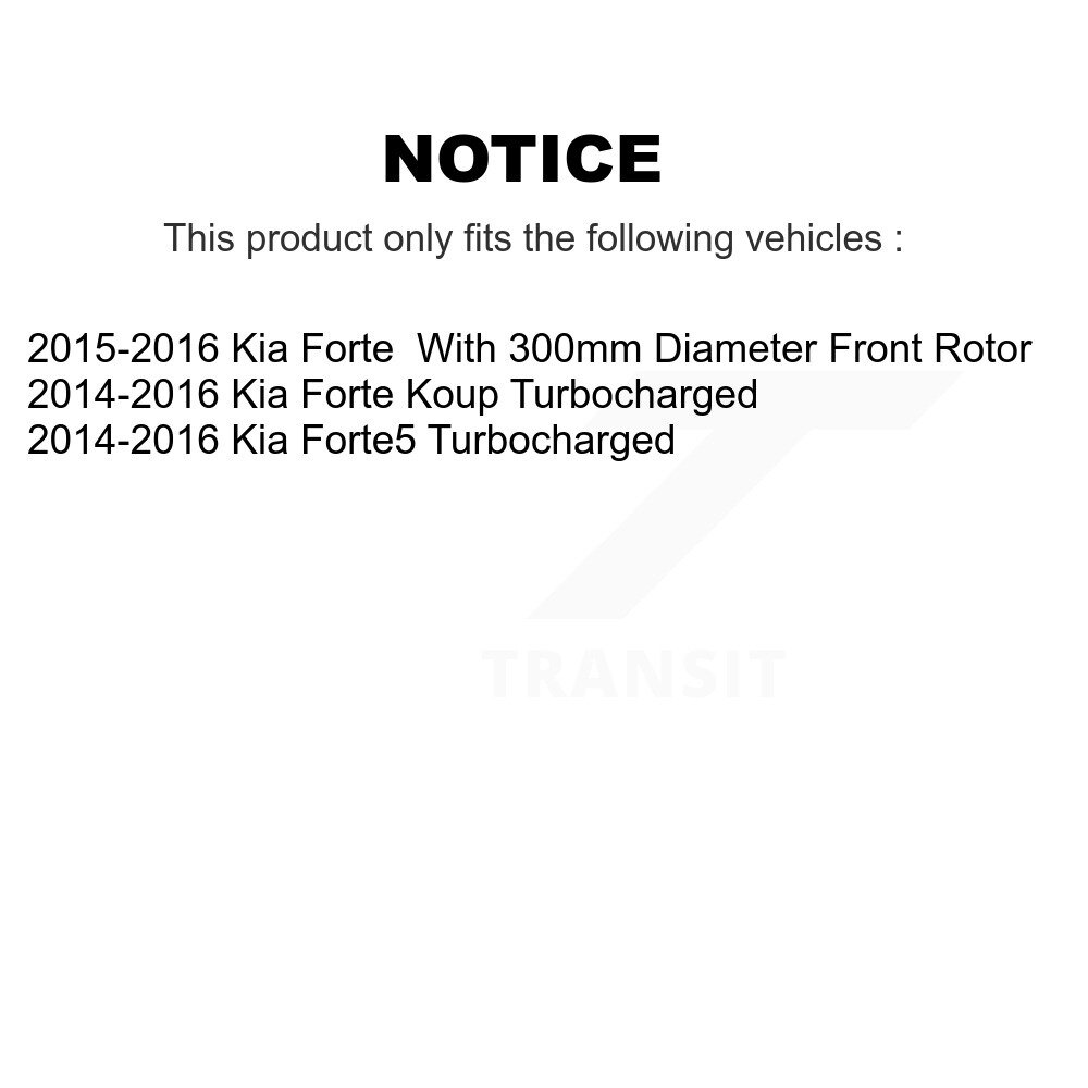 Front Rear Ceramic Disc Brake Pads Kit For 2014-2016 Kia Forte Forte5 Koup KNF-100810 - Image 2