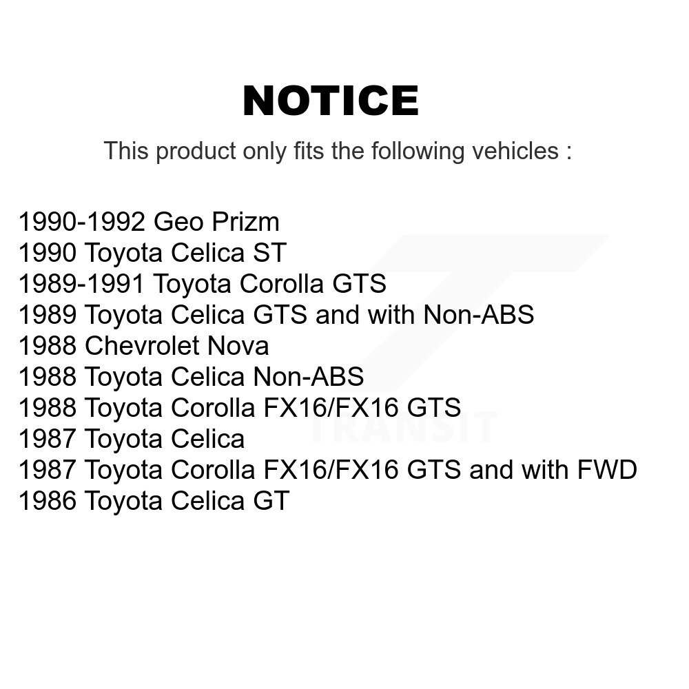 Front Rear Ceramic Disc Brake Pads Kit For Toyota Corolla Celica Geo Prizm Chevrolet Nova KNF-100840 - Image 2