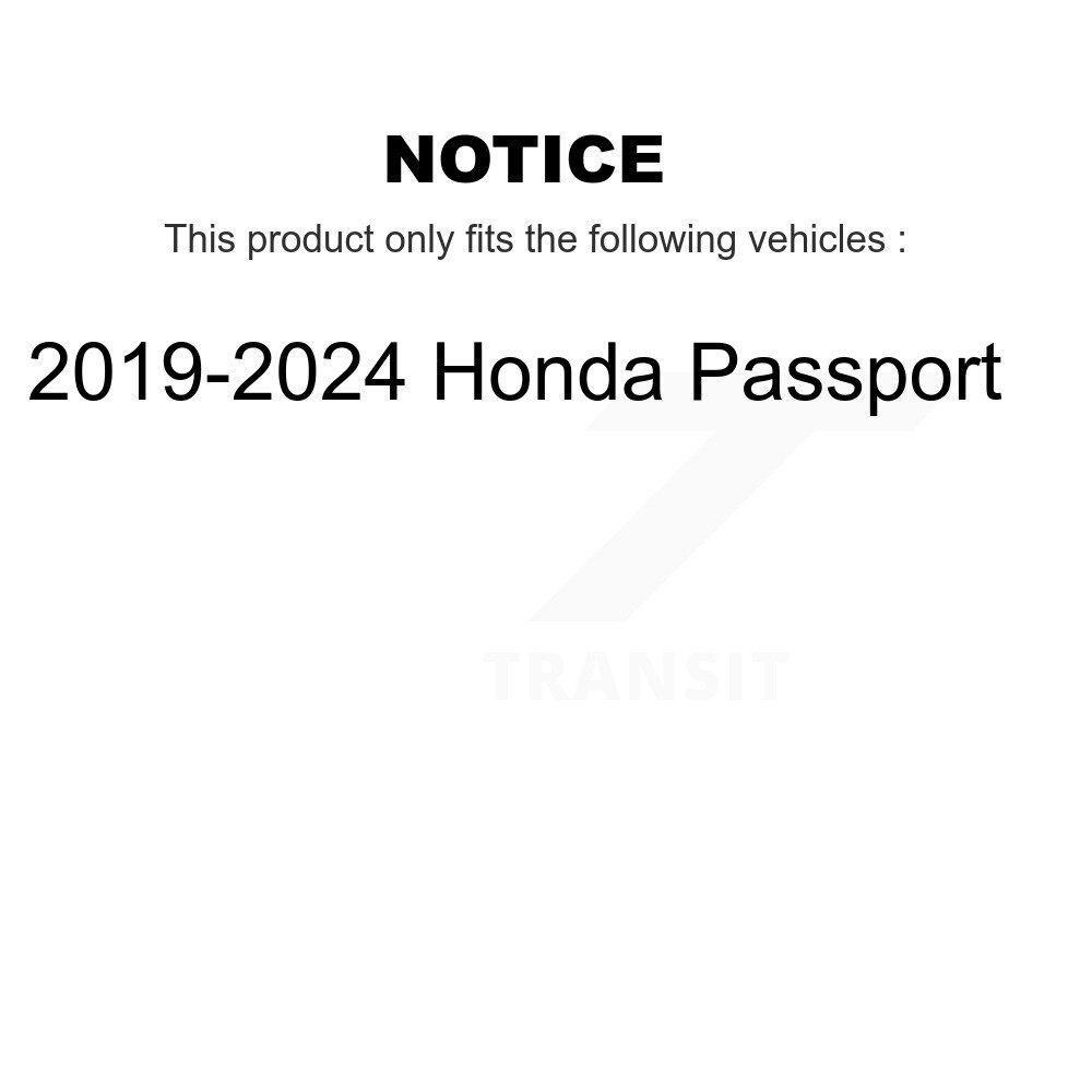 Front Rear Ceramic Disc Brake Pads Kit For 2019-2024 Honda Passport KNF-100877 - Image 2