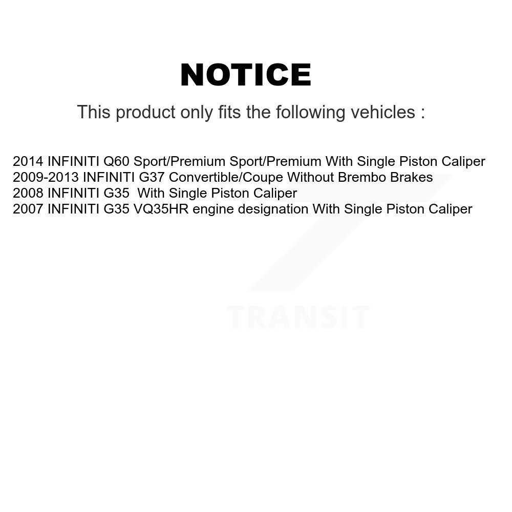 Front Rear Ceramic Disc Brake Pads Kit For INFINITI G37 G35 Q60 KNF-100911 - Image 2