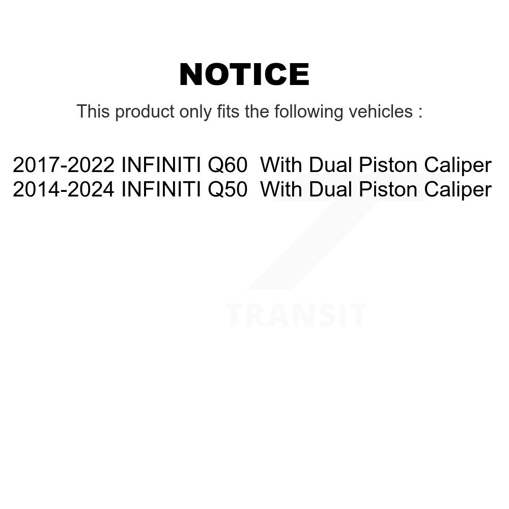 Front Rear Ceramic Disc Brake Pads Kit For INFINITI Q50 Q60 With Dual Piston Caliper KNF-100921 - Image 2