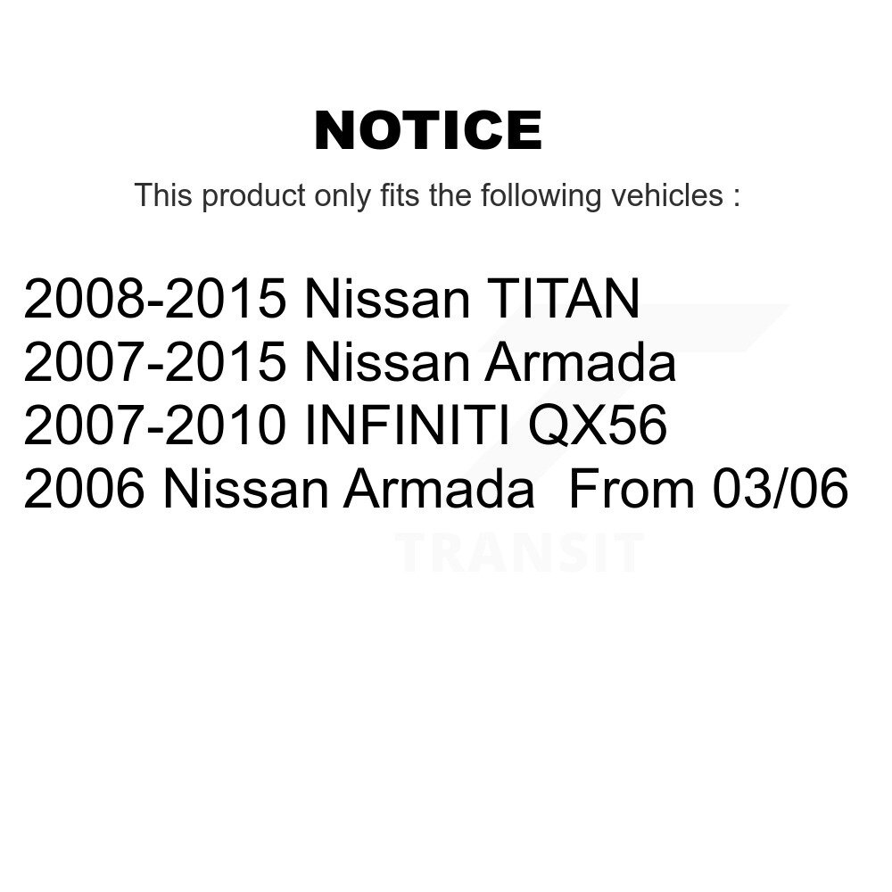 Front Rear Ceramic Disc Brake Pads Kit For Nissan TITAN Armada INFINITI QX56 KNF-100982 - Image 2